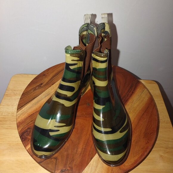 Camo Rain Boots-Shoes Of Soul- Womens Ankle Chelsea Style-SIZE: 7 - Picture 7 of 7